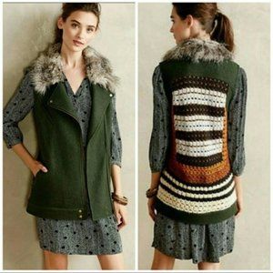 Anthropologie Elevenses Crochet Vest